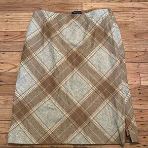 Ann Taylor Womens Size 10 Brown and Gray Monochromatic Plaid Skirt